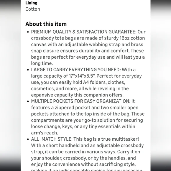 Brown Canvas Tote Bag - Picture 15 of 15